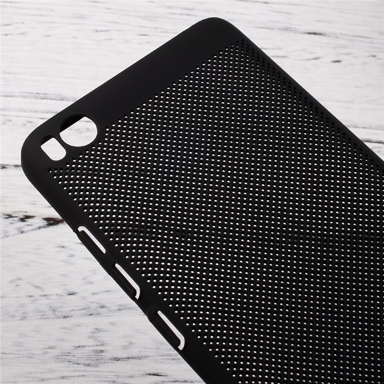 For Xiaomi Mi 5s Heat Dissipation Hollow-out Design Rubberized Plastic Phone Case - Black-4