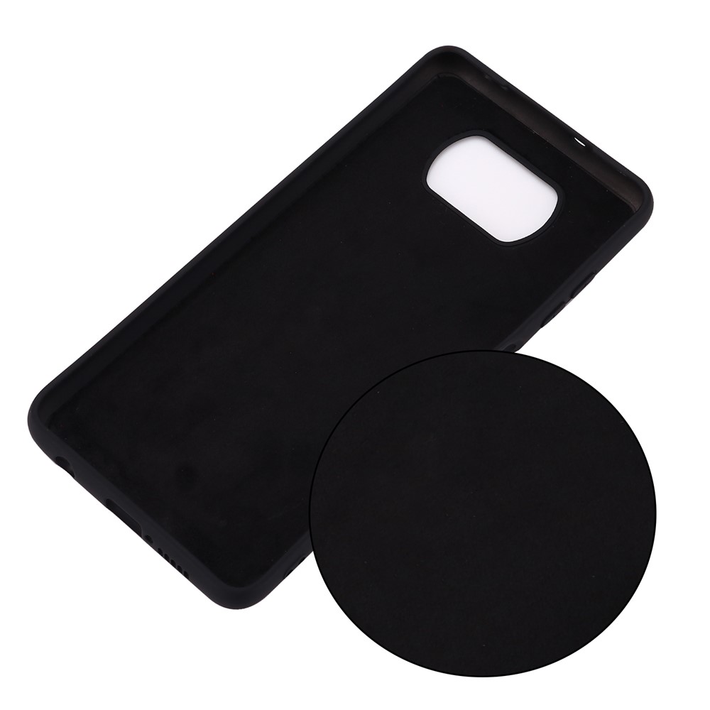 Capa Protetora De Silicone Líquido Com Alça Para Xiaomi Poco X3 / X3 Nfc - Preto