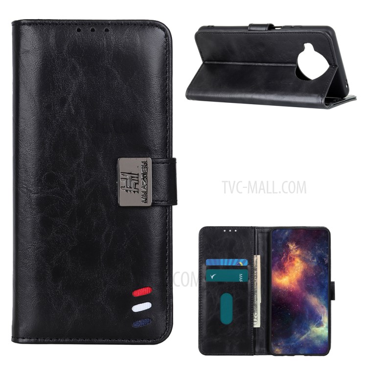 Wallet Stand Leather Case for Xiaomi Mi 10T Lite 5G Protective Cover - Black-1