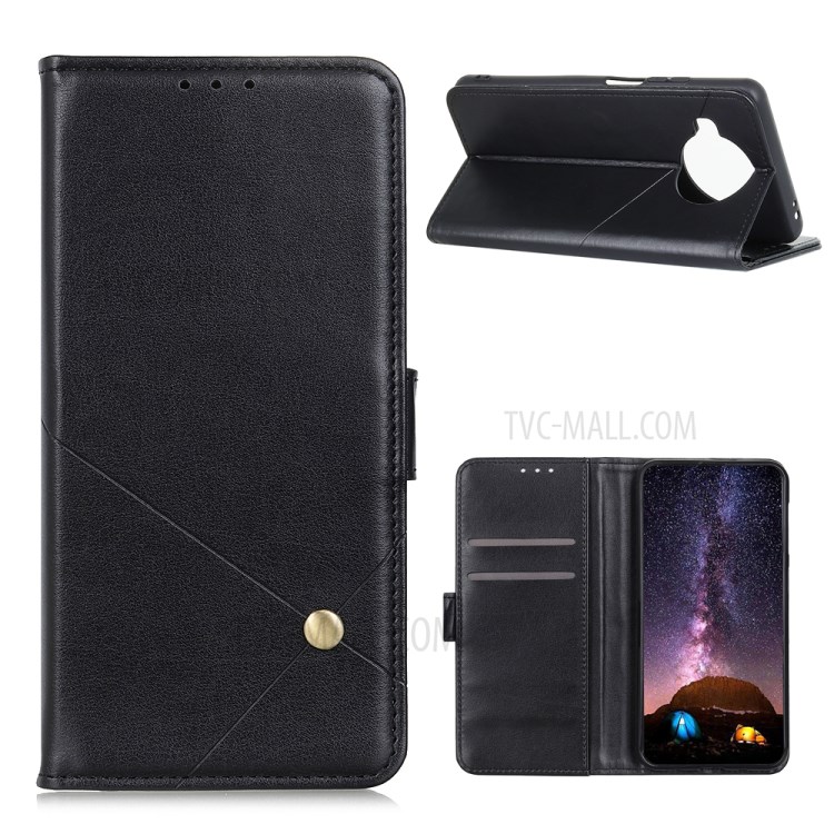 Rivet Decor Wallet Leather Stand Case for Xiaomi Mi 10T Lite 5G - Black-1