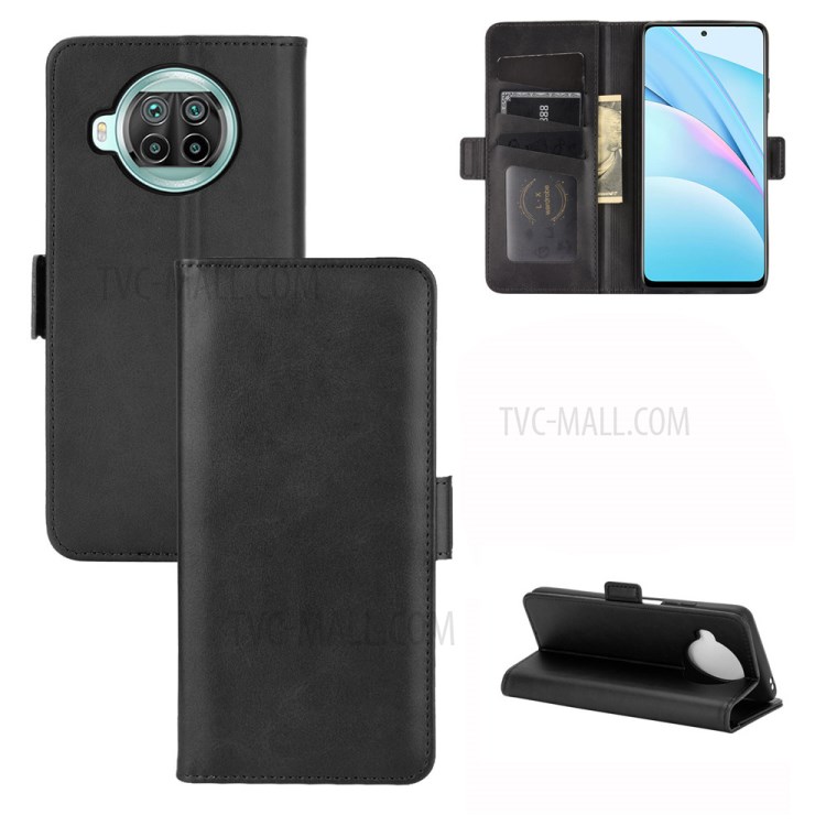 Double Side Magnetic Clasp Leather Protective Case for Xiaomi Mi 10T Lite 5G - Black-1