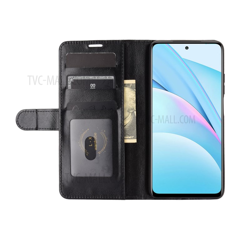 Crazy Horse Texture Leather Phone Case with Wallet + Stand for Xiaomi Mi 10T Lite 5G - Black-5