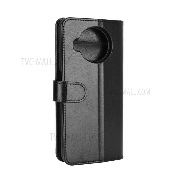 Crazy Horse Texture Leather Phone Case with Wallet + Stand for Xiaomi Mi 10T Lite 5G - Black-7