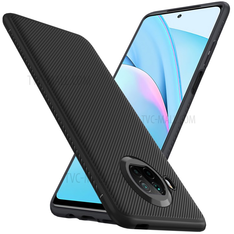 Jazz Series Textura Textura Ultra Fino Macio TPU Capa De Volta Para Xiaomi Mi 10T Lite 5G - Preto-1
