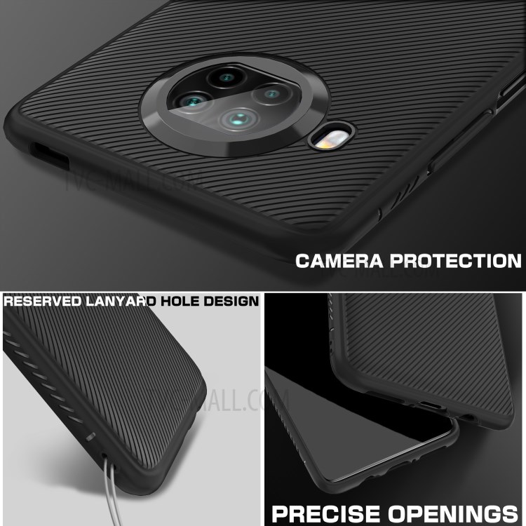 Jazz Series Textura Textura Ultra Fino Macio TPU Capa De Volta Para Xiaomi Mi 10T Lite 5G - Preto-3