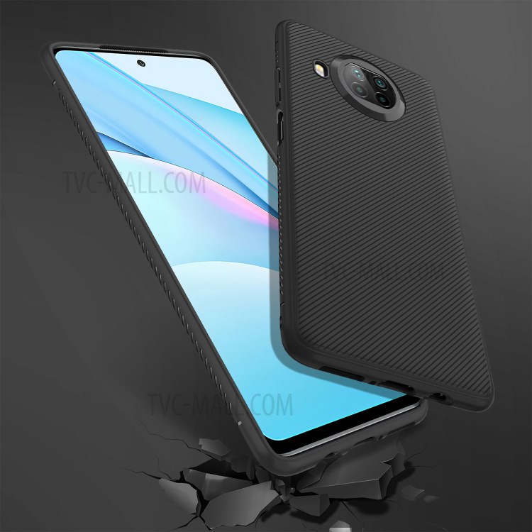 Jazz Series Textura Textura Ultra Fino Macio TPU Capa De Volta Para Xiaomi Mi 10T Lite 5G - Preto-5