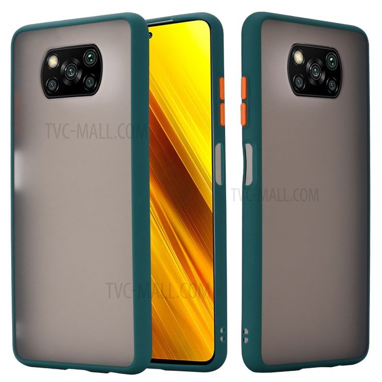 Matte Skin Drop-proof PC + TPU Hybrid Case for Xiaomi Poco X3 NFC Shell - Green-1