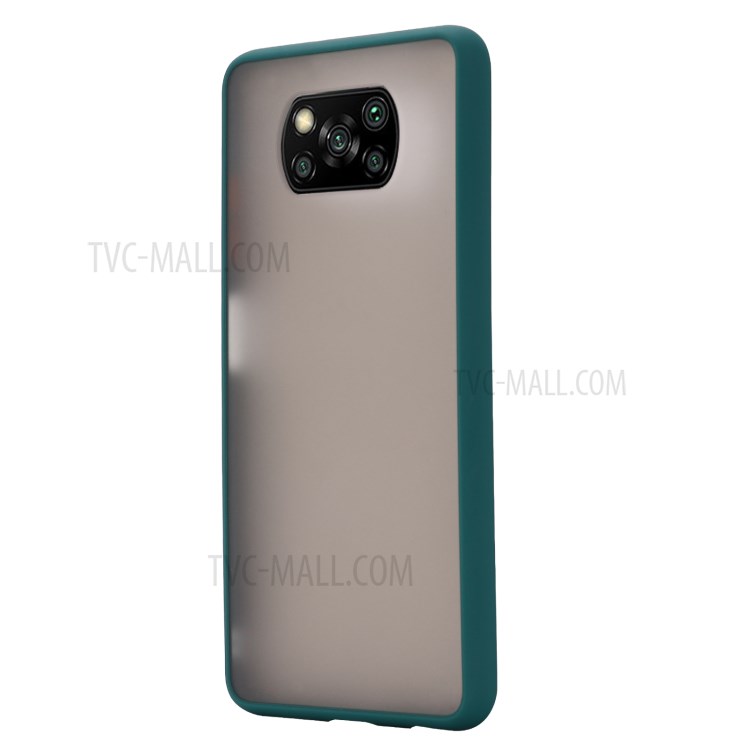 Matte Skin Drop-proof PC + TPU Hybrid Case for Xiaomi Poco X3 NFC Shell - Green-2