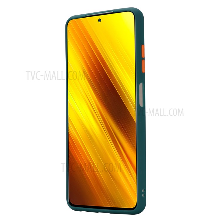 Matte Skin Drop-proof PC + TPU Hybrid Case for Xiaomi Poco X3 NFC Shell - Green-3