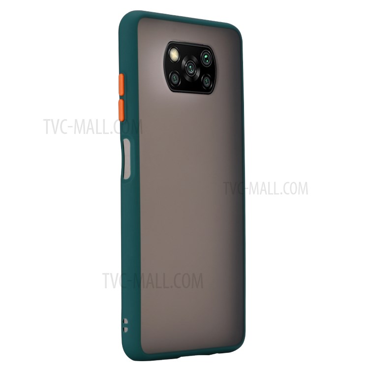 Matte Skin Drop-proof PC + TPU Hybrid Case for Xiaomi Poco X3 NFC Shell - Green-4
