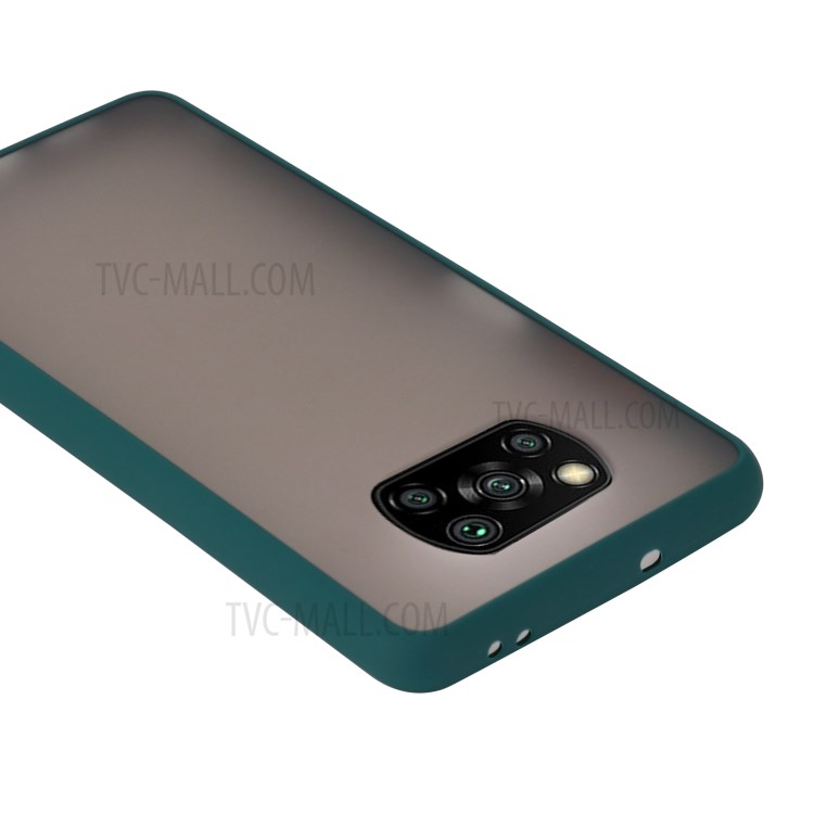 Matte Skin Drop-proof PC + TPU Hybrid Case for Xiaomi Poco X3 NFC Shell - Green-5