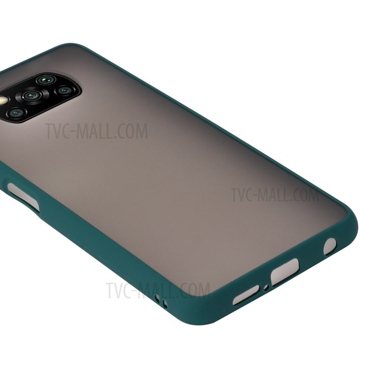 Matte Skin Drop-proof PC + TPU Hybrid Case for Xiaomi Poco X3 NFC Shell - Green-6