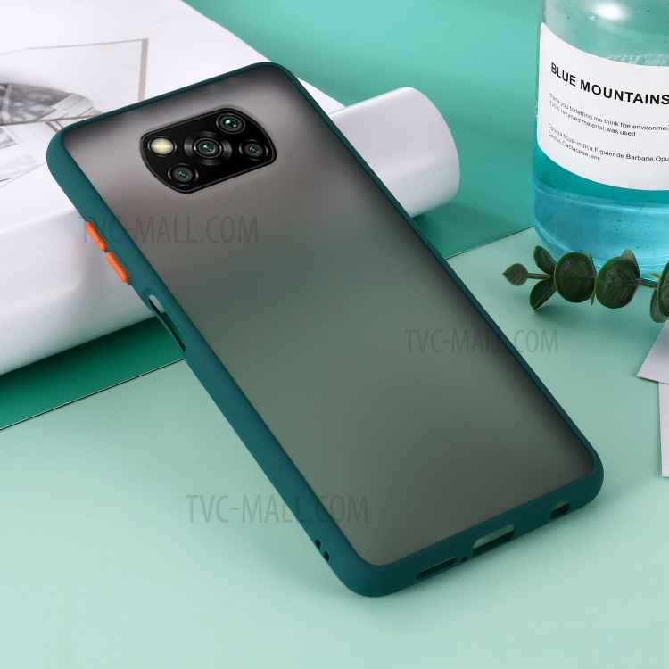 Matte Skin Drop-proof PC + TPU Hybrid Case for Xiaomi Poco X3 NFC Shell - Green-7