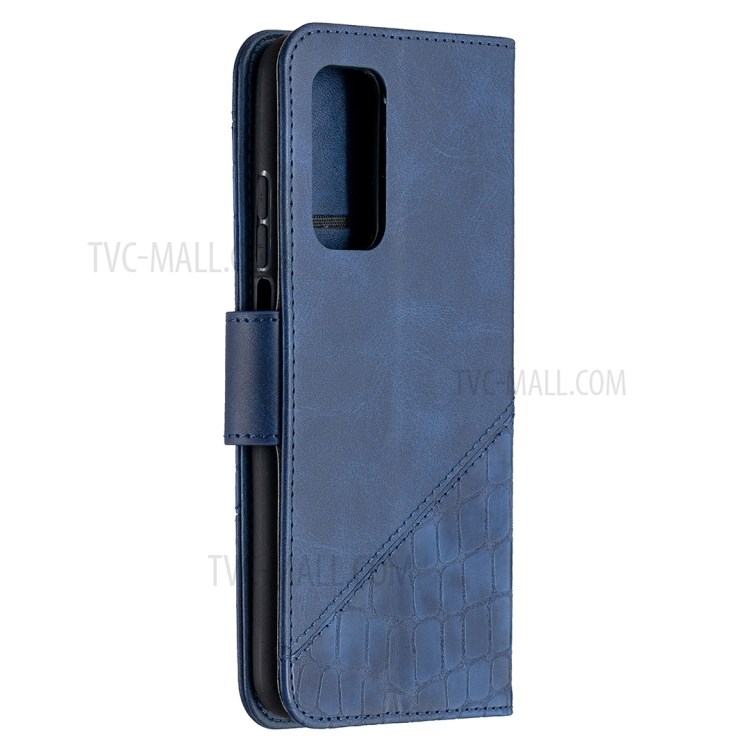 BF04 Splicing Crocodile Texture Wallet Stand Leather Cover for Xiaomi Mi 10T 5G / Mi 10T Pro 5G / Redmi K30S - Blue-3