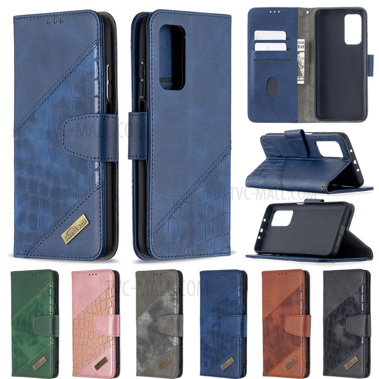 BF04 Splicing Crocodile Texture Wallet Stand Leather Cover for Xiaomi Mi 10T 5G / Mi 10T Pro 5G / Redmi K30S - Blue-9