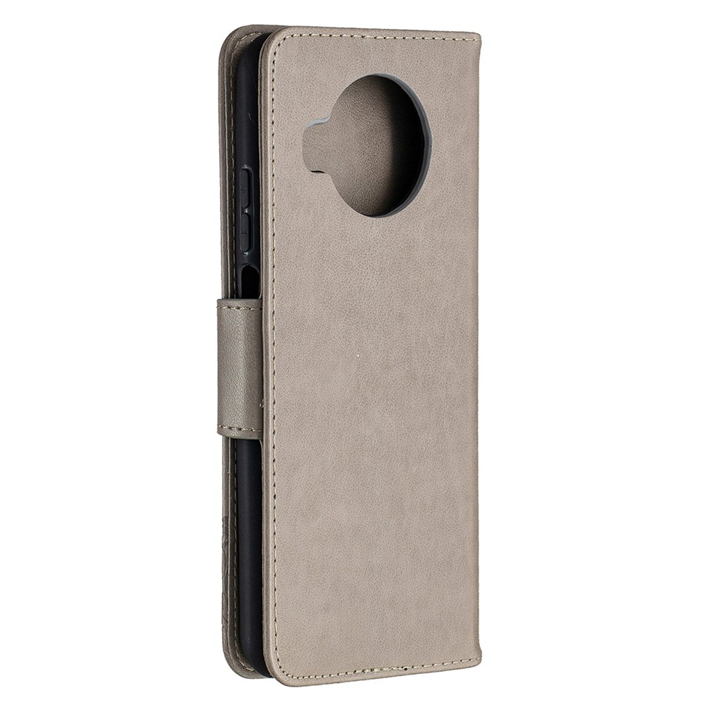 Imprint Butterflies Pattern Wallet Stand Leather Cover for Xiaomi Mi 10T Lite 5G - Grey-3