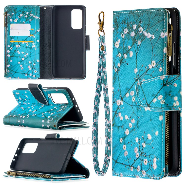 BF03 Pattern Printing Zipper Wallet Leather Phone Case for Xiaomi Mi 10T Pro 5G / Mi 10T 5G / Redmi K30S - Vivid Flower-1
