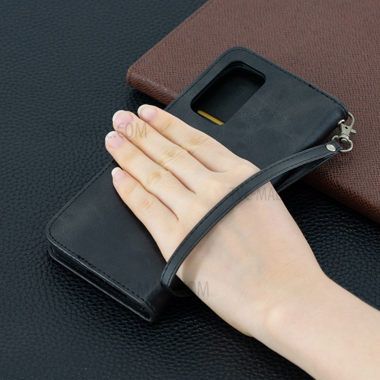 PU Leather Wallet Stand Phone Case for Xiaomi Mi 10T Pro 5G / Mi 10T 5G/ Redmi K30S - Black-9