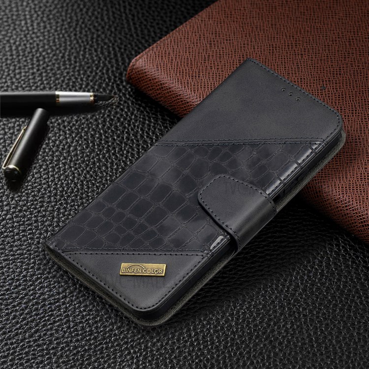 BF04 Splicing Crocodile Texture Wallet Stand Leather Case for Xiaomi Mi 10T Lite 5G - Black-7
