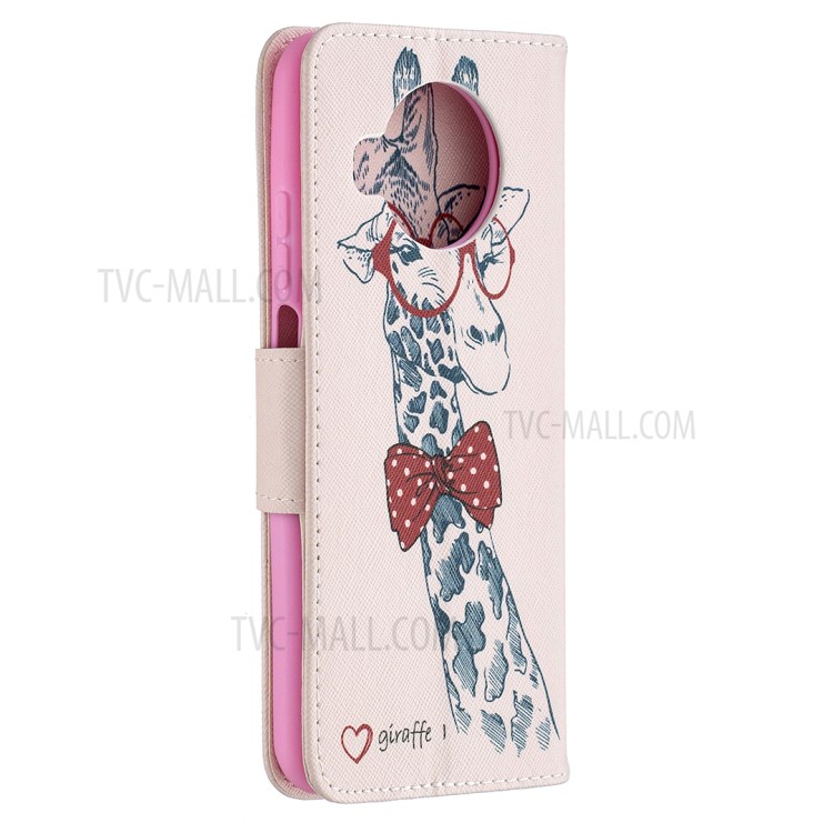 Cubierta De Impresión De Patrón De Estilo Caliente Para Xiaomi MI 10T Lite 5G Caja De Cuero De La Cartera - Adorable Jirafa-3