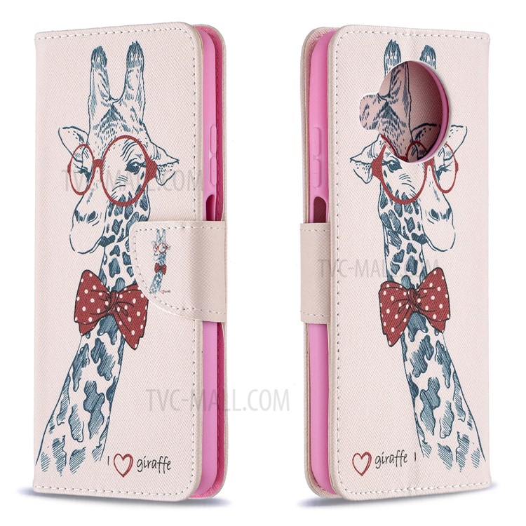 Cubierta De Impresión De Patrón De Estilo Caliente Para Xiaomi MI 10T Lite 5G Caja De Cuero De La Cartera - Adorable Jirafa-4