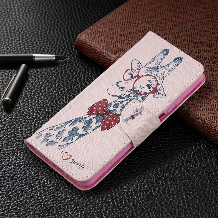 Cubierta De Impresión De Patrón De Estilo Caliente Para Xiaomi MI 10T Lite 5G Caja De Cuero De La Cartera - Adorable Jirafa-7