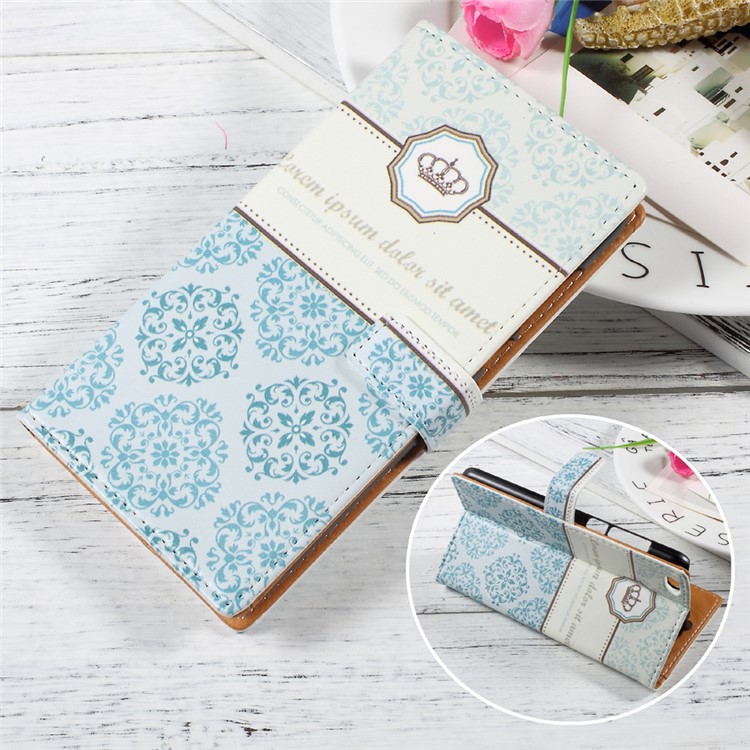 Pattern Printing Leather Magnetic Wallet Protective Shell for Xiaomi Mi 5c - Damask Flower-1