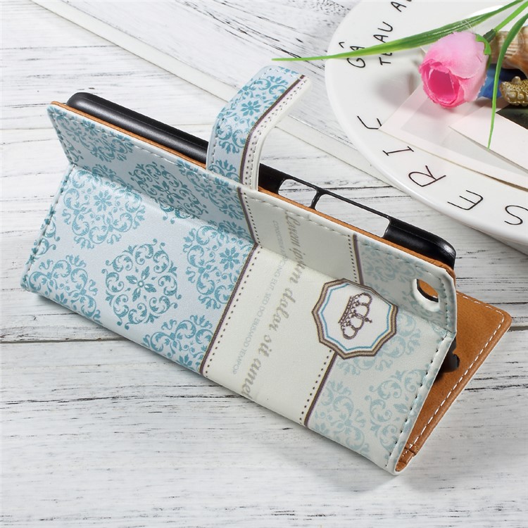 Pattern Printing Leather Magnetic Wallet Protective Shell for Xiaomi Mi 5c - Damask Flower-4