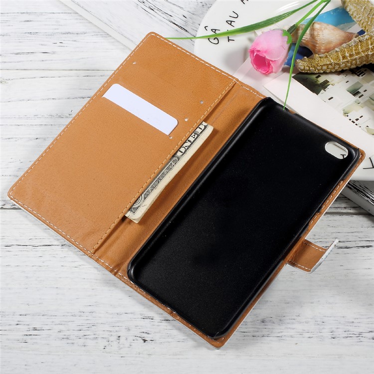 Pattern Printing Leather Magnetic Wallet Protective Shell for Xiaomi Mi 5c - Damask Flower-5