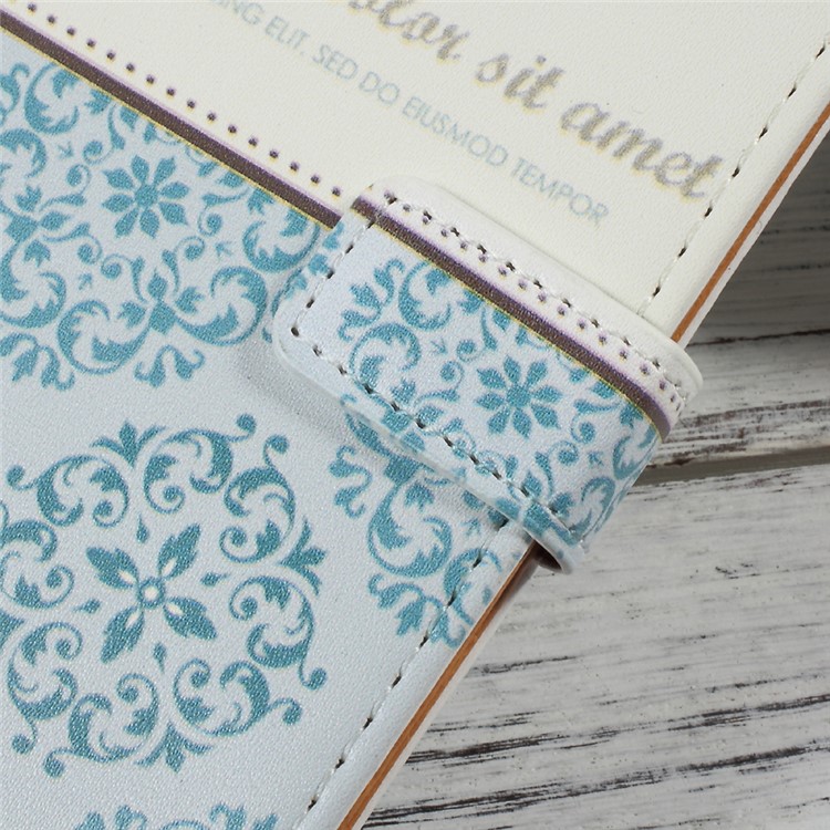Pattern Printing Leather Magnetic Wallet Protective Shell for Xiaomi Mi 5c - Damask Flower-6