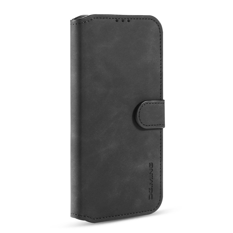 Dg. Ming Vintage Style en Cuir Portefeuille Shell Cover Shell Pour Xiaomi Poco x3 / x3 NFC - le Noir