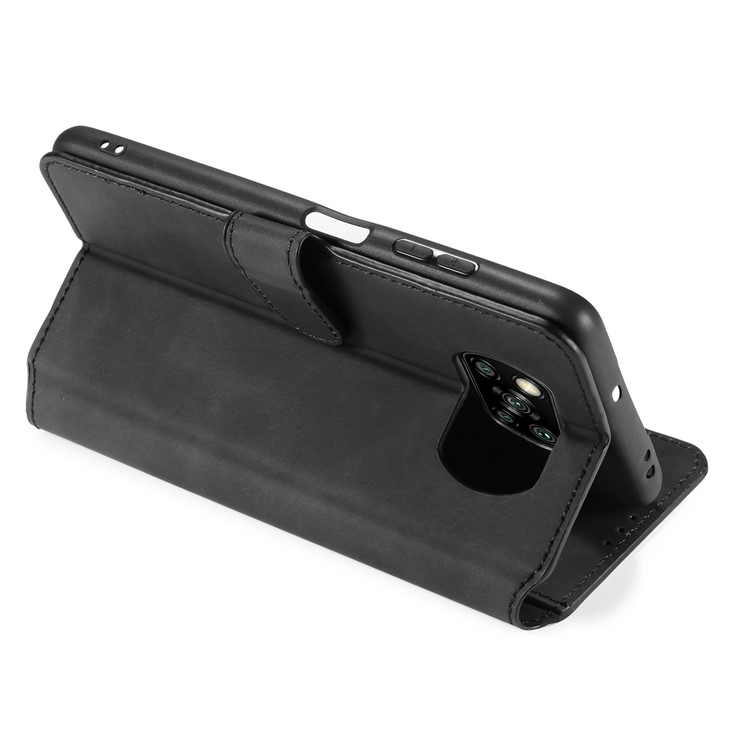 Dg. Capilla de la Billetera de Cuero de Estilo Vintage Ming Para Xiaomi Poco X3/X3 NFC - Negro-4