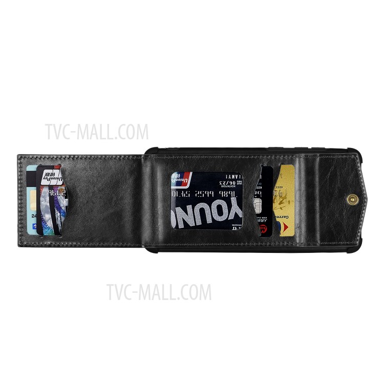 Caja Con Recubrimiento De Cuero A Prueba De Gotas Con Paquete De Tarjetas Exteriores Para Xiaomi Redmi Note 9 Pro - Negro-2