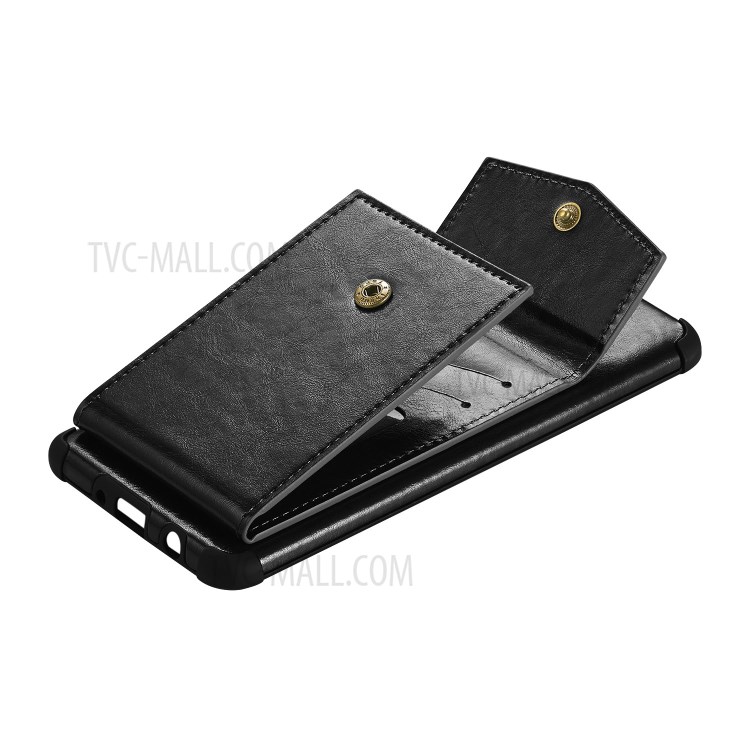 Caja Con Recubrimiento De Cuero A Prueba De Gotas Con Paquete De Tarjetas Exteriores Para Xiaomi Redmi Note 9 Pro - Negro-6