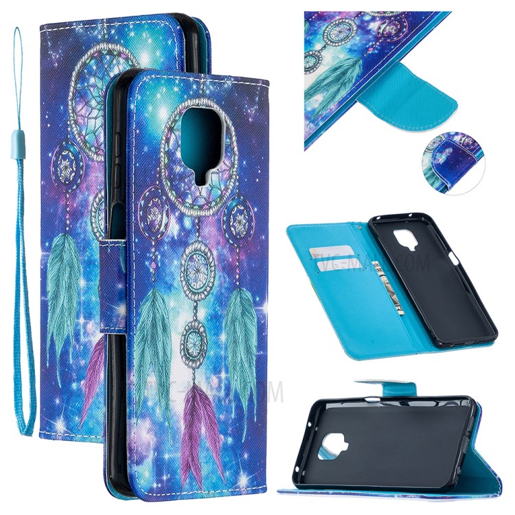 Pattern Printing Stand Protector for Xiaomi Redmi Note 9 Pro/9 Pro Max/9S Wallet Leather Cover - Dreamcatcher-1