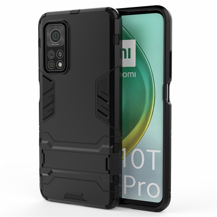 Plastic + TPU Hybrid Case for Xiaomi Mi 10T 5G/10T Pro 5G/Redmi K30S Kickstand Cover - Black-1