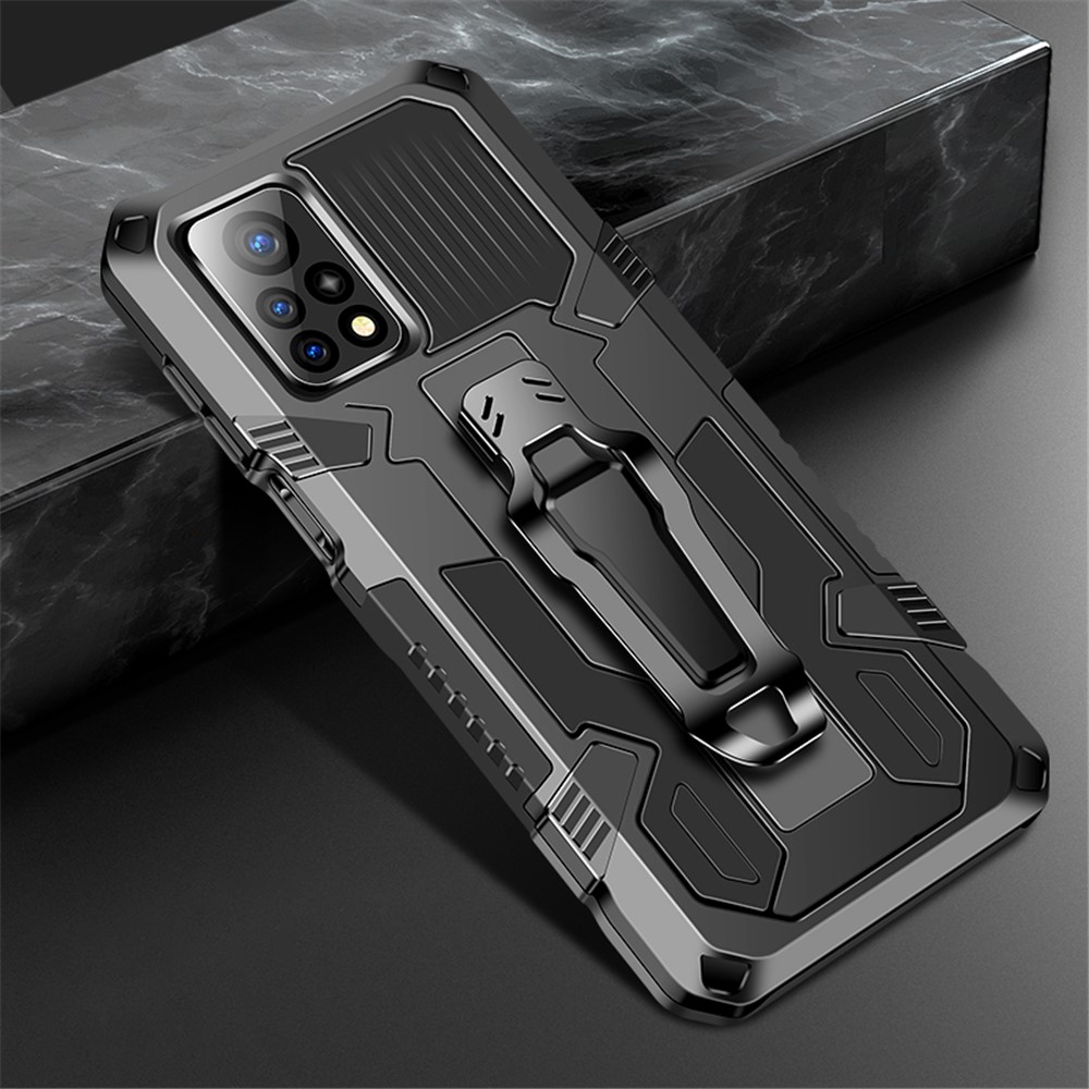 Belt Clip Kickstand Plastic + TPU Hybrid Protector Case for Xiaomi Mi 10T 5G/10T Pro 5G - Black-1