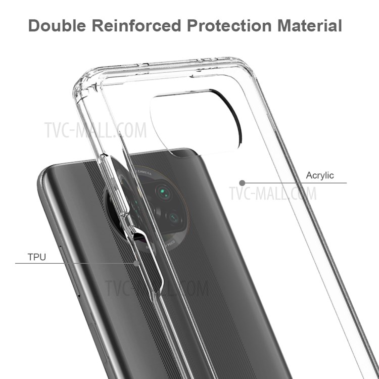 Ultra Clear Anti-Scratch Acrylic TPU Combo Hybrid Case for Xiaomi Poco X3/Poco X3 NFC - Transparent-4