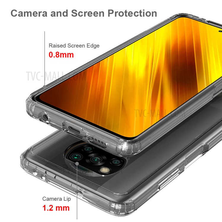 Ultra Clear Anti-Scratch Acrylic TPU Combo Hybrid Case for Xiaomi Poco X3/Poco X3 NFC - Transparent-5