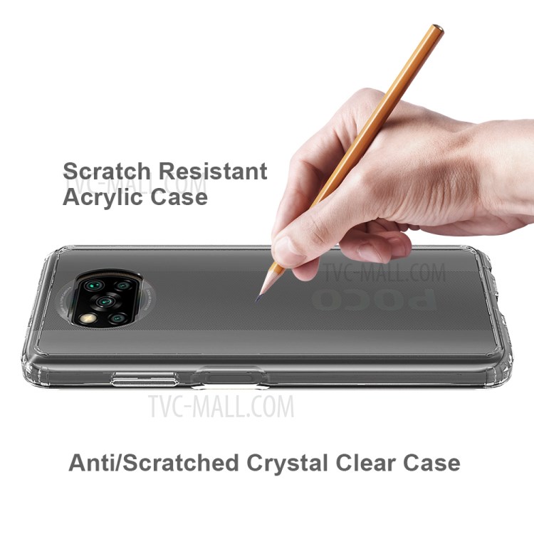 Ultra Clear Anti-Scratch Acrylic TPU Combo Hybrid Case for Xiaomi Poco X3/Poco X3 NFC - Transparent-7