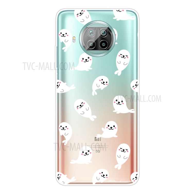 Pattern Printing Mobile Clear TPU Phone Cover for Xiaomi Mi 10T Lite 5G - Dolphin-1