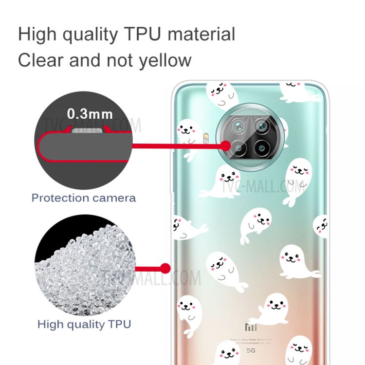 Pattern Printing Mobile Clear TPU Phone Cover for Xiaomi Mi 10T Lite 5G - Dolphin-2