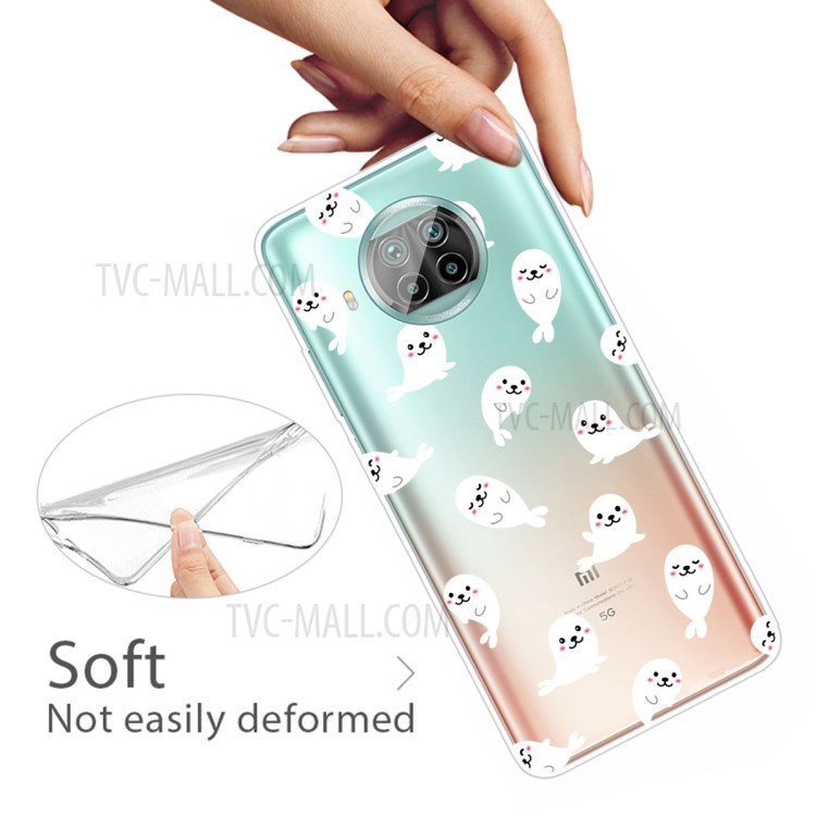 Pattern Printing Mobile Clear TPU Phone Cover for Xiaomi Mi 10T Lite 5G - Dolphin-3