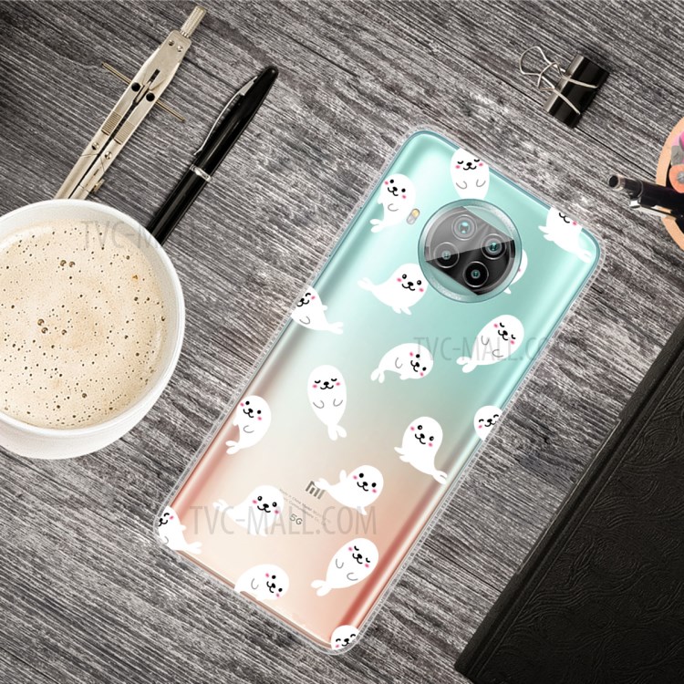 Pattern Printing Mobile Clear TPU Phone Cover for Xiaomi Mi 10T Lite 5G - Dolphin-4
