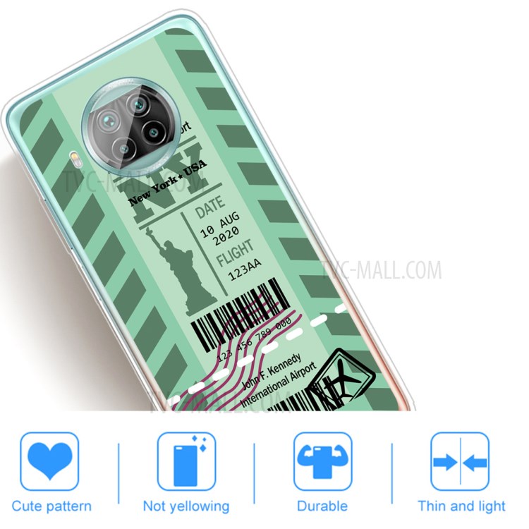 Creative Boarding Check TPU Back Phone Case for Xiaomi Mi 10T Lite 5G/Redmi Note 9 Pro 5G Protective Shell - NY-2