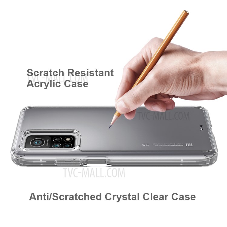 Clear Anti-scratch Acrylic + TPU Hybrid Shell for Xiaomi Mi 10T 5G / Mi 10T Pro 5G-5