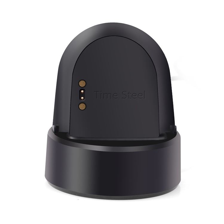 For Pebble Time Steel Charging Dock Station Charger Cradle Holder - Black-2
