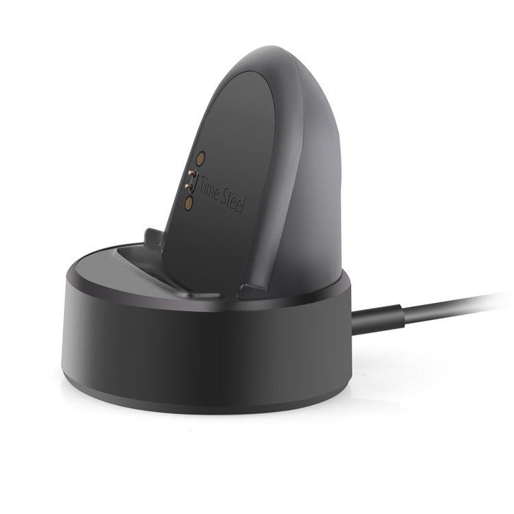 For Pebble Time Steel Charging Dock Station Charger Cradle Holder - Black-3