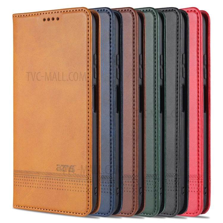 AZNS Wallet Shell for Xiaomi Mi 10 Lite 5G Auto-absorbed Leather Case - Brown-11
