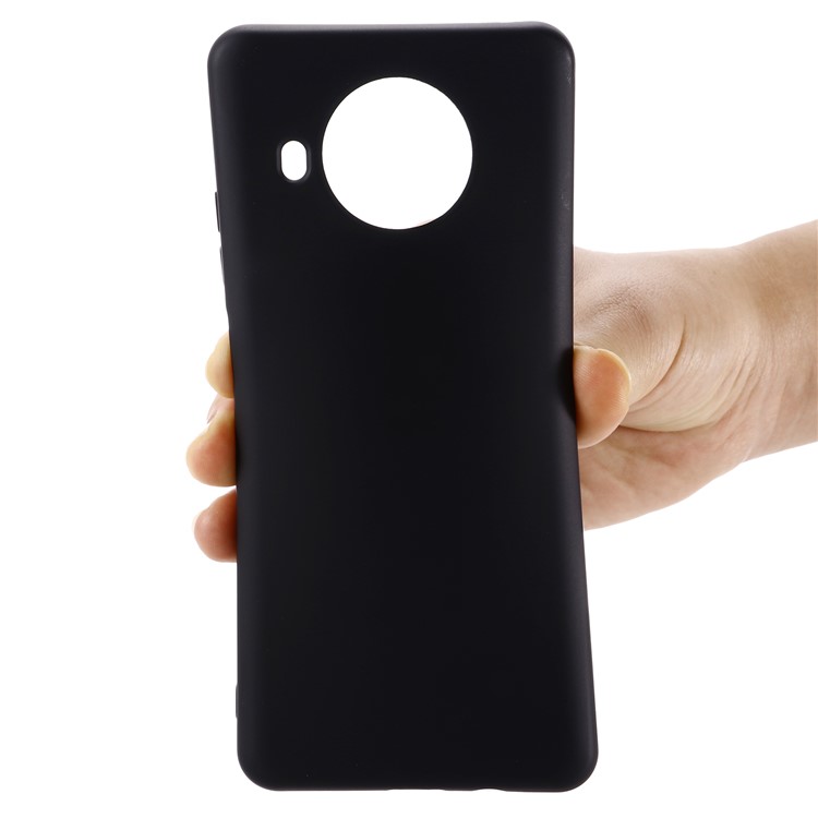 Liquid Silicone Plain Phone Protective Casing with Strap for Xiaomi Mi 10T Lite 5G - Black-4